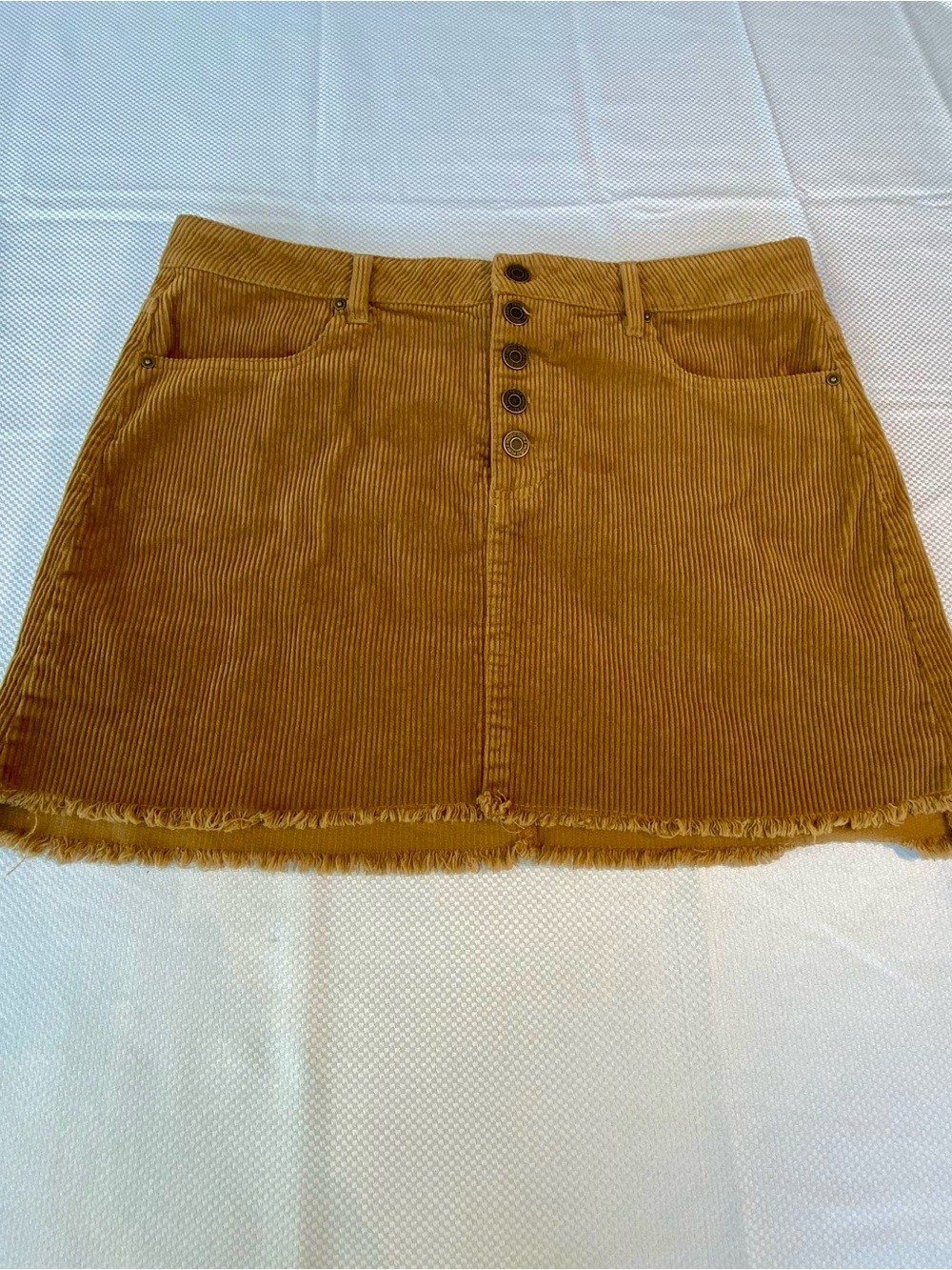 Indigo Rein Fall tone Mustard Corduroy Button-Front Mini Skirt